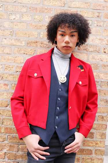 Kameo Upcycled Afro Red Cropped Jacket - image 1