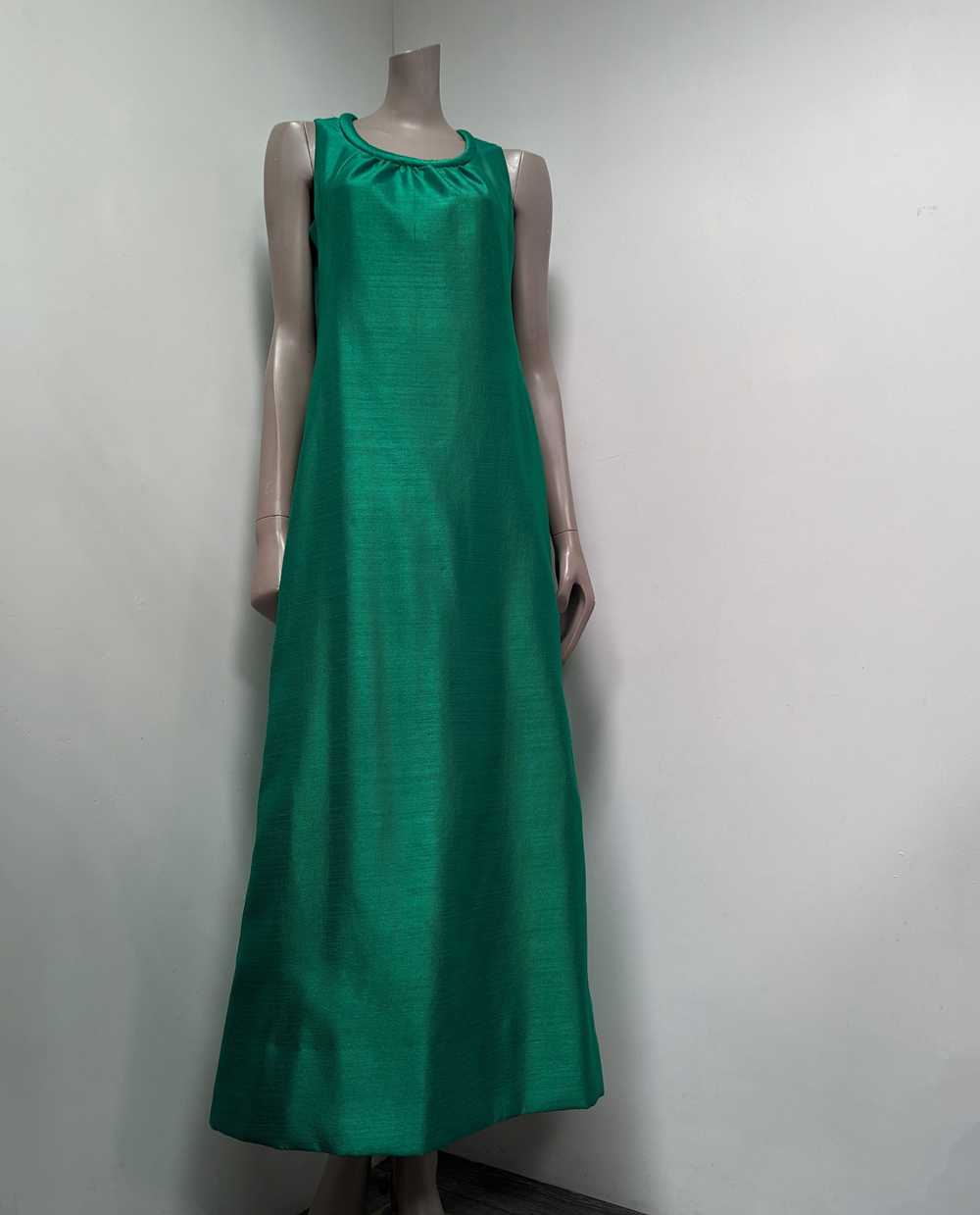 Incredible 1960s bright green evening maxi dress … - image 1