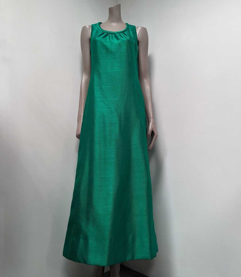 Incredible 1960s bright green evening maxi dress … - image 2