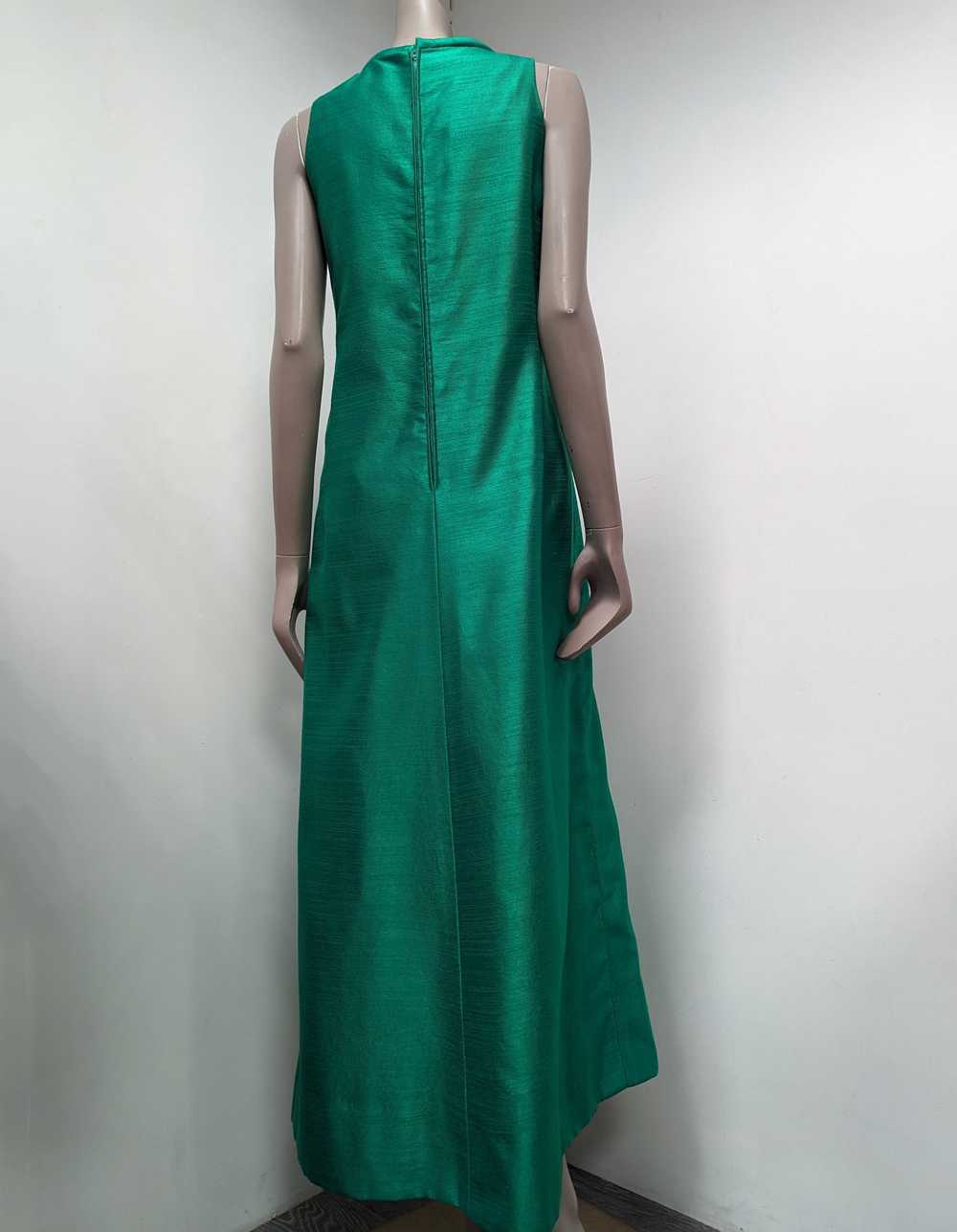 Incredible 1960s bright green evening maxi dress … - image 3