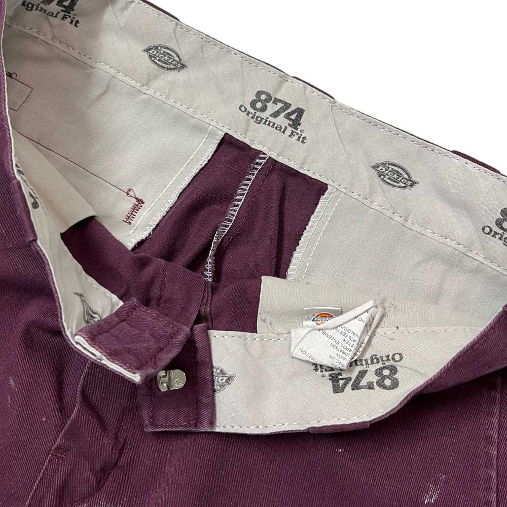 Late 90s Dickies 874 Work Trousers - Faded Bordea… - image 2