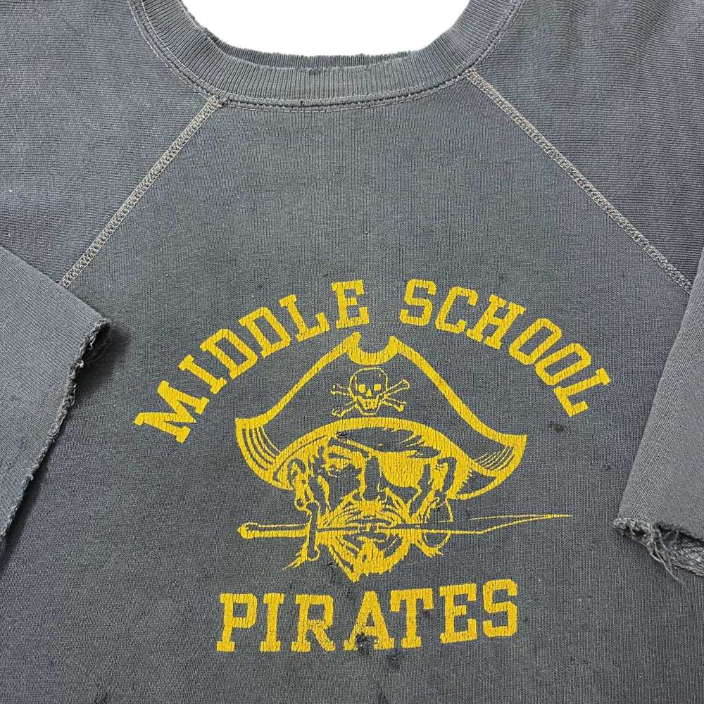 1960s Thrashed Pirates Middle School Graphic Crew… - image 2