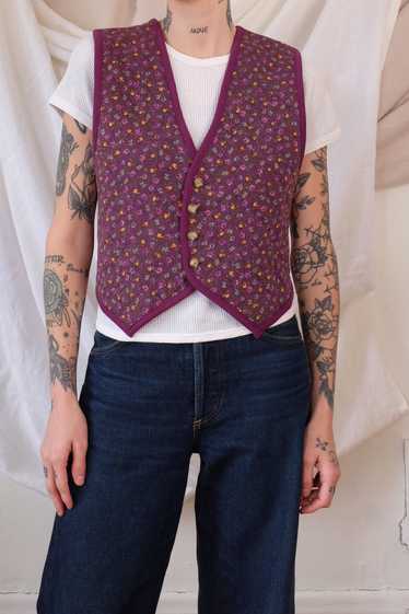 1980s Reversible Quilted Purple Vest - image 1