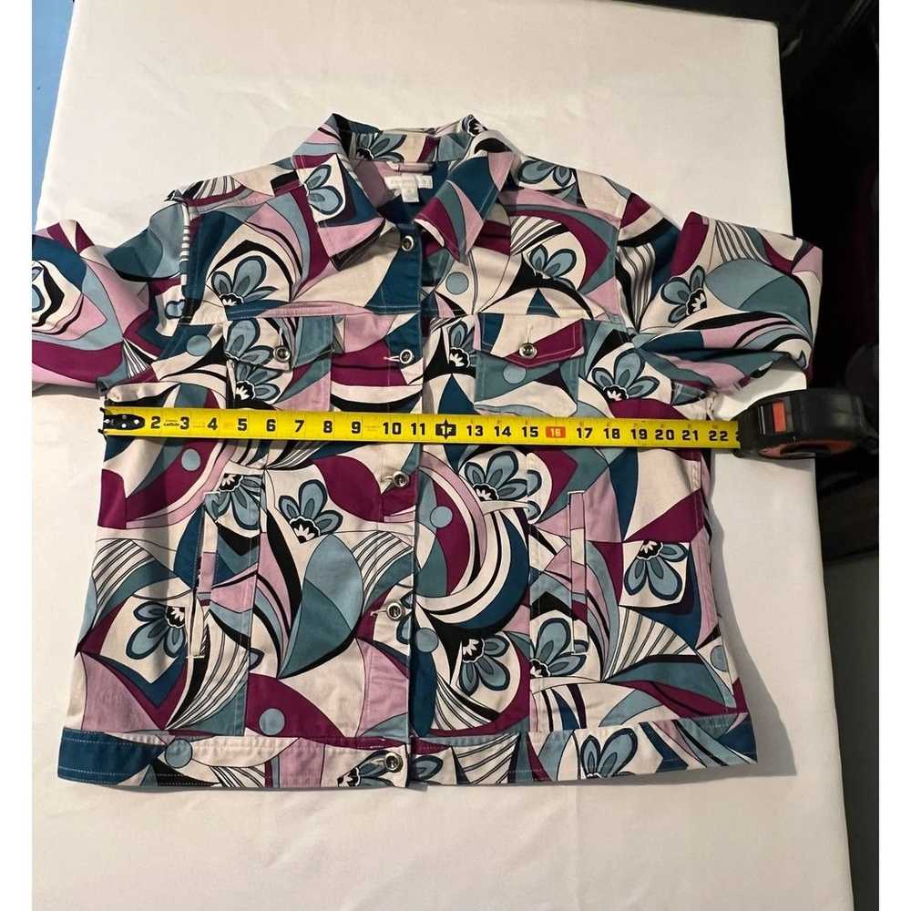Vintage CHARTER CLUB Psychedelic Multicolor Jacke… - image 10
