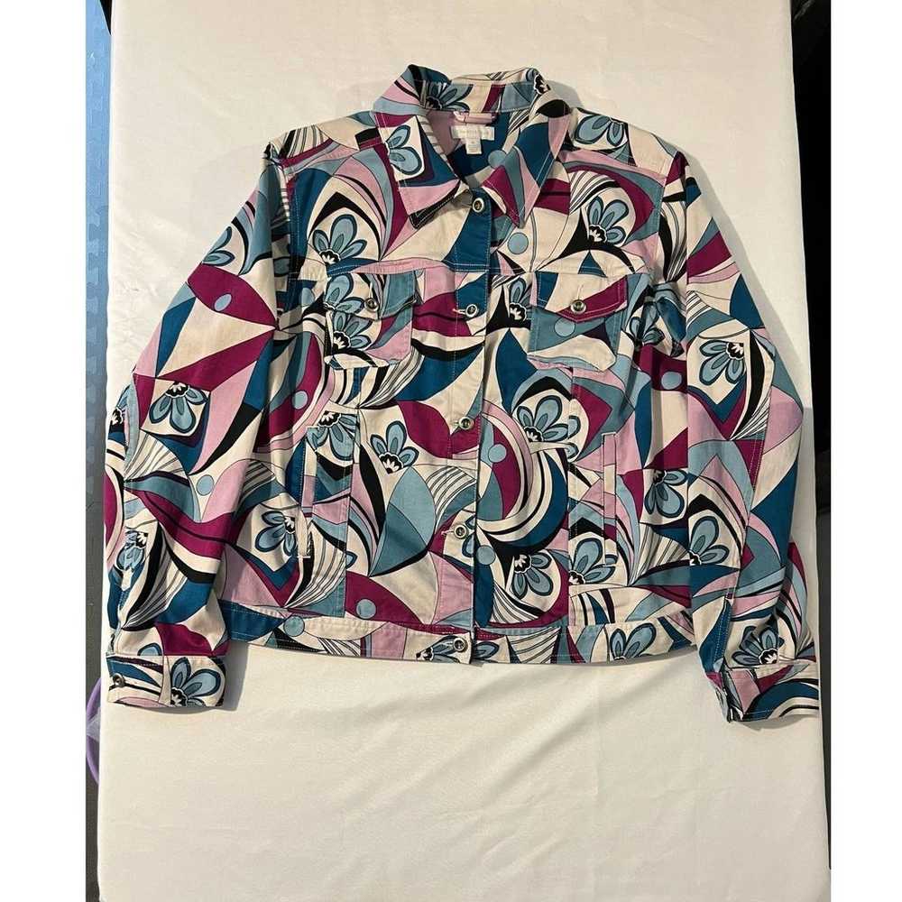 Vintage CHARTER CLUB Psychedelic Multicolor Jacke… - image 5