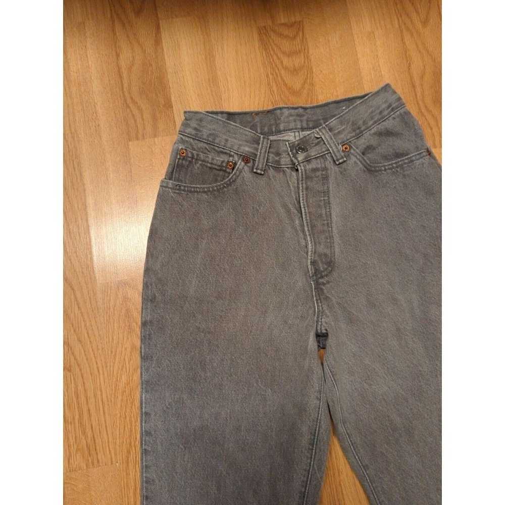 Levis 501 Jeans Womens Size 5 Denim Gray High Ris… - image 3