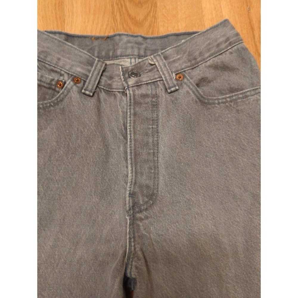 Levis 501 Jeans Womens Size 5 Denim Gray High Ris… - image 4