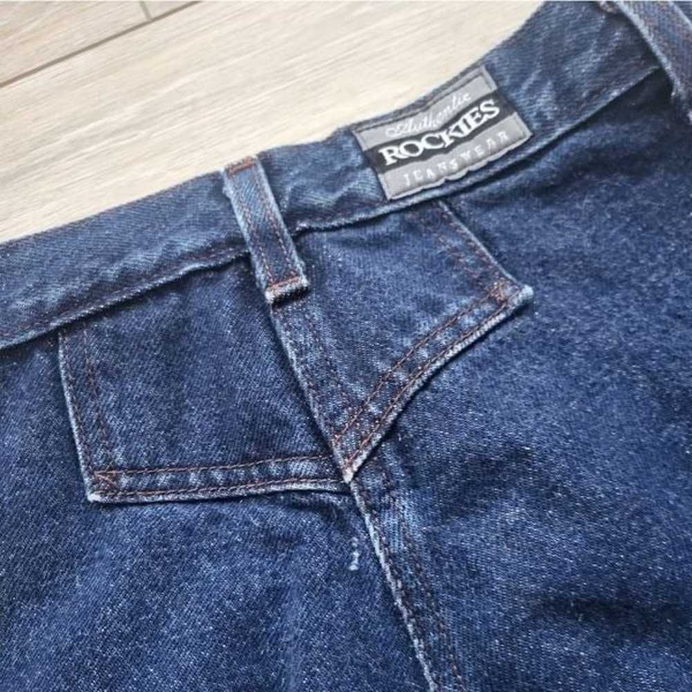 Vintage Rockies jeans xs TALL  dark blue  denim s… - image 10