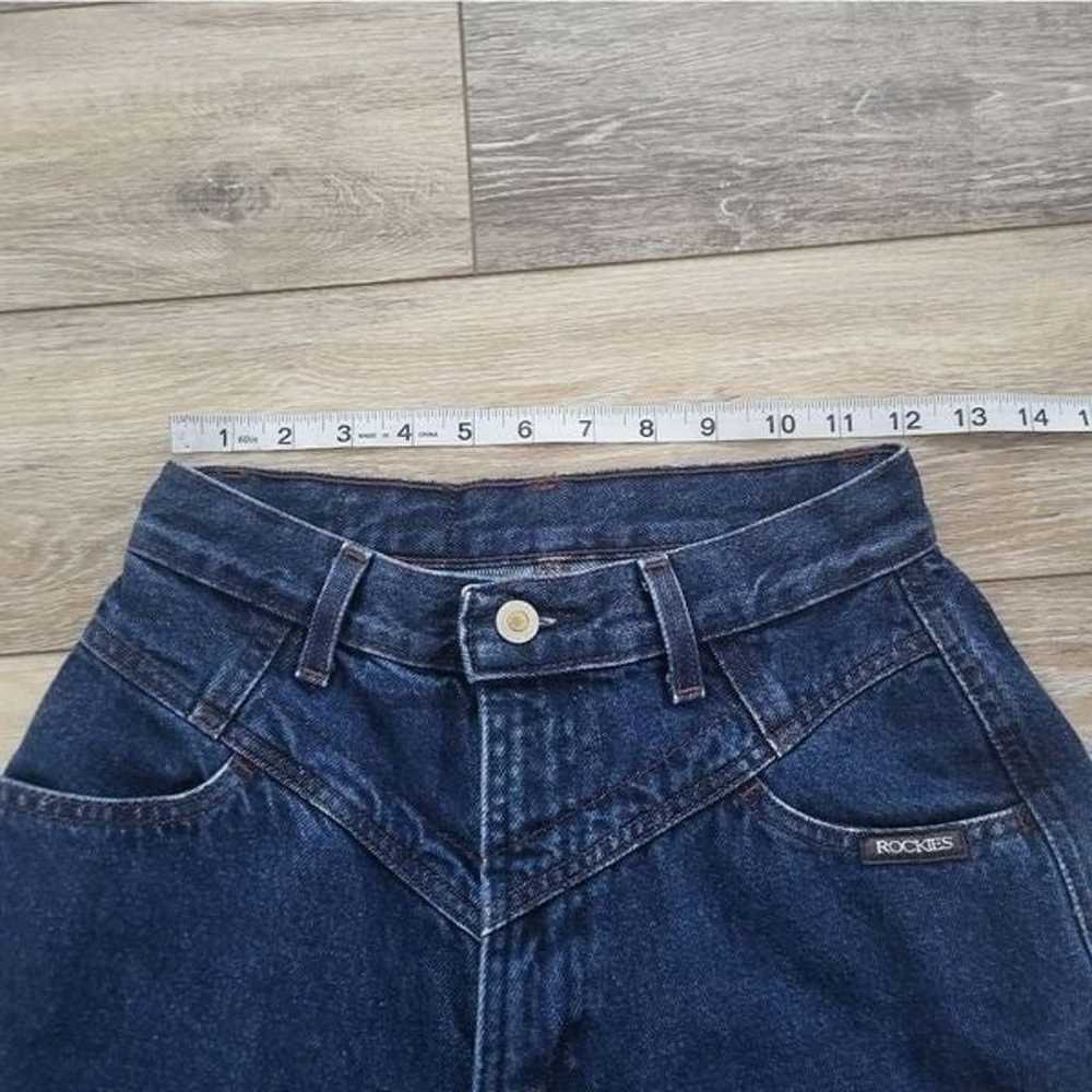 Vintage Rockies jeans xs TALL  dark blue  denim s… - image 7