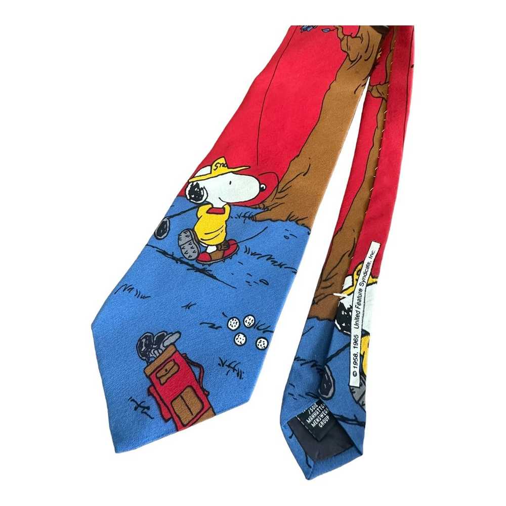 Vintage Peanuts Snoopy Woodstock Sports Tie 1958 - image 3
