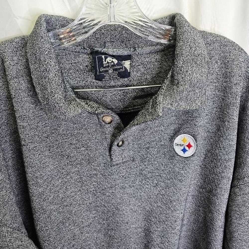 Lee Sport Gray Vintage Pittsburgh Steelers Collar… - image 3