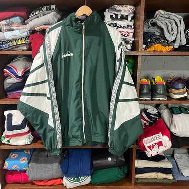 EXTREMELY RARE/Vintage Green and White DIADORA Wi… - image 1
