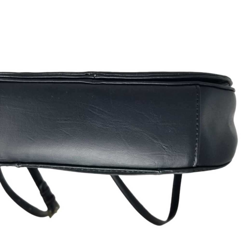 Tignanello Black Leather Saddle bag with Turquois… - image 5