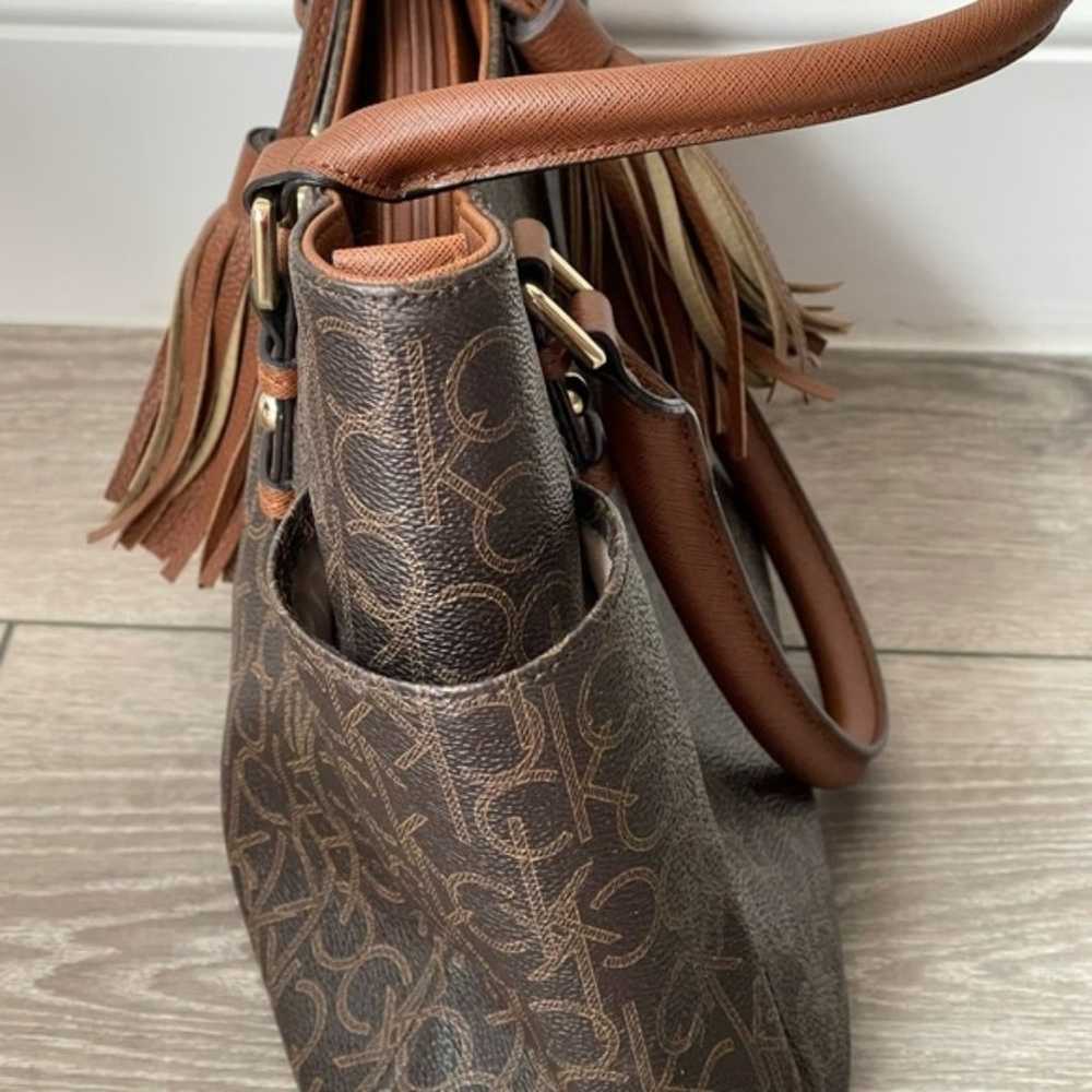 Calvin Klein Monogram Bag With Tassel EUC - image 3