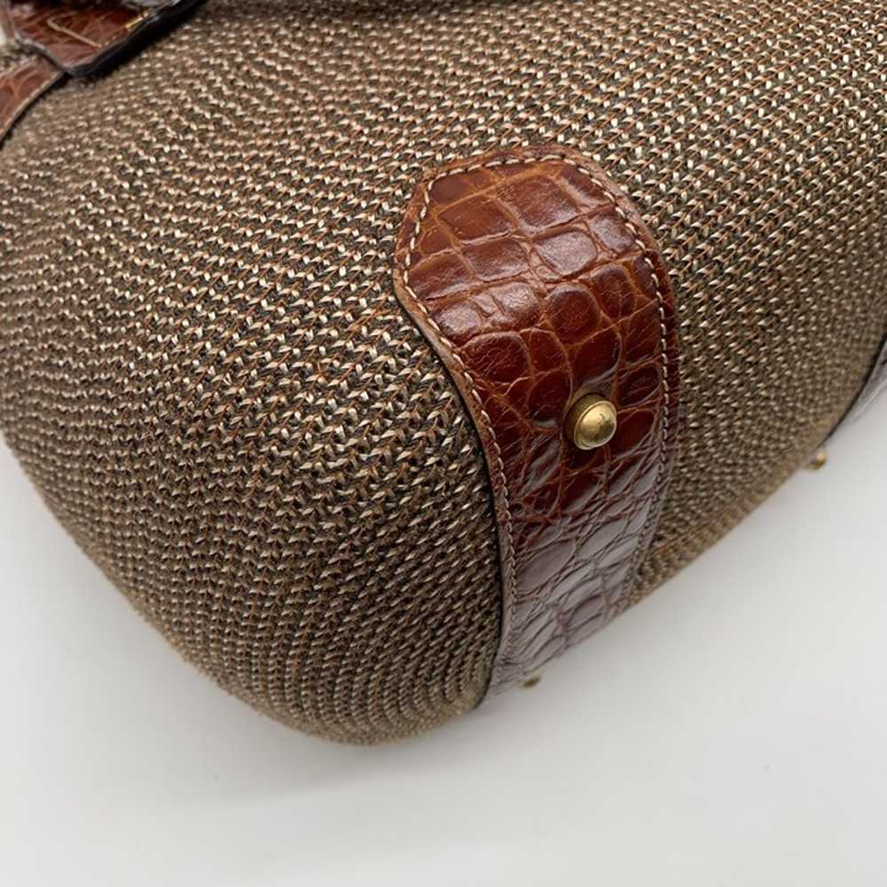 Eric Javits Brown Raffia & Embossed Leather Trim … - image 7