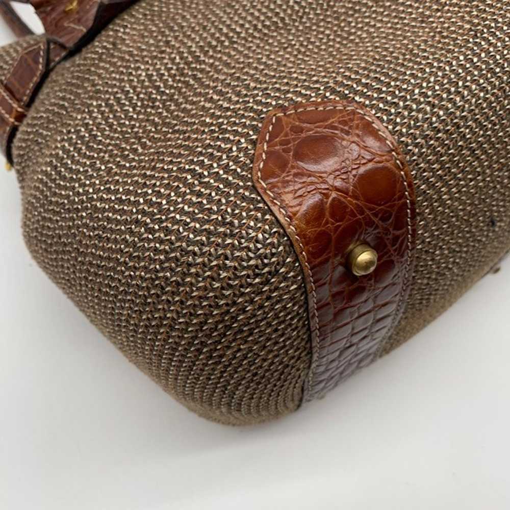 Eric Javits Brown Raffia & Embossed Leather Trim … - image 9