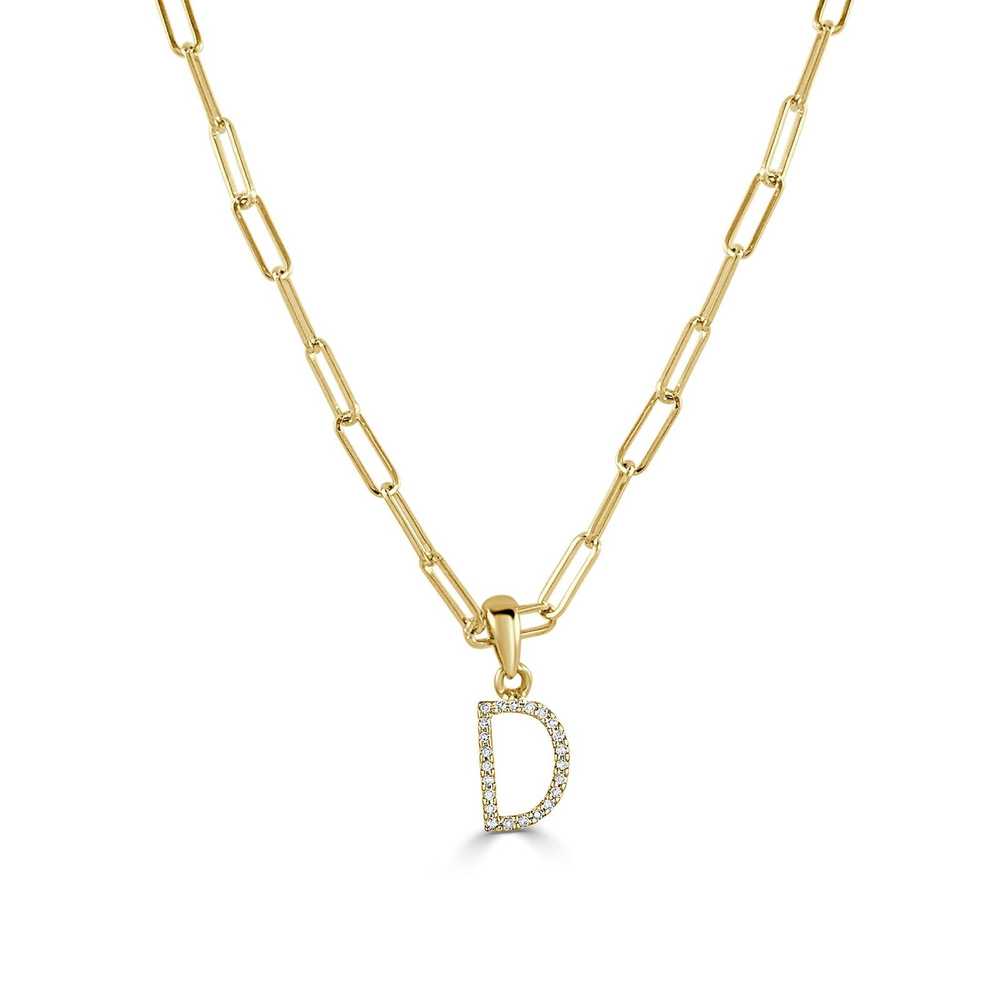 Tiffany & Co. Diamond Paperclip Initial “D” Neckl… - image 1