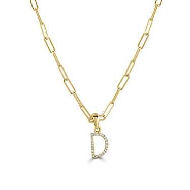 Tiffany & Co. Diamond Paperclip Initial “D” Neckl… - image 1