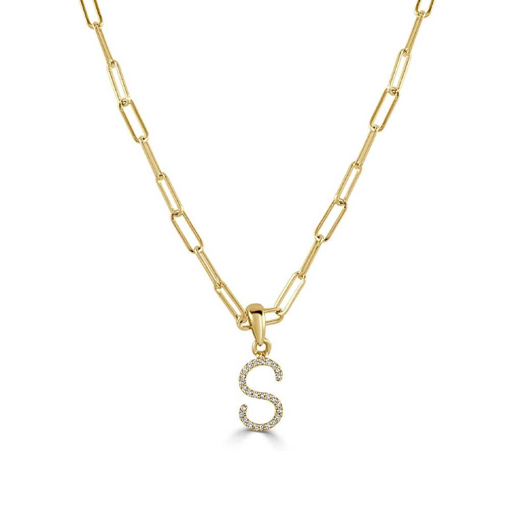 Tiffany & Co. 14k Yellow Gold & Diamond Paperclip… - image 1