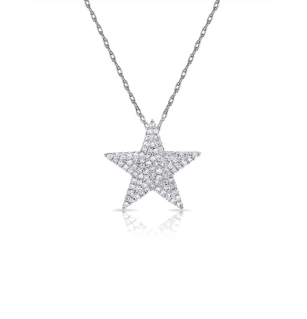 Tiffany & Co. Diamond Star Necklace in 14K White … - image 1