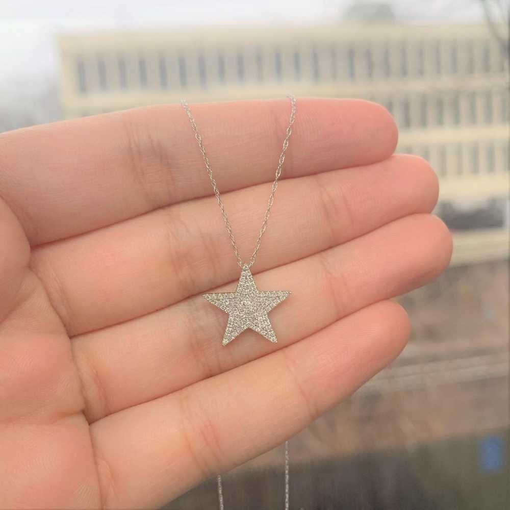 Tiffany & Co. Diamond Star Necklace in 14K White … - image 2