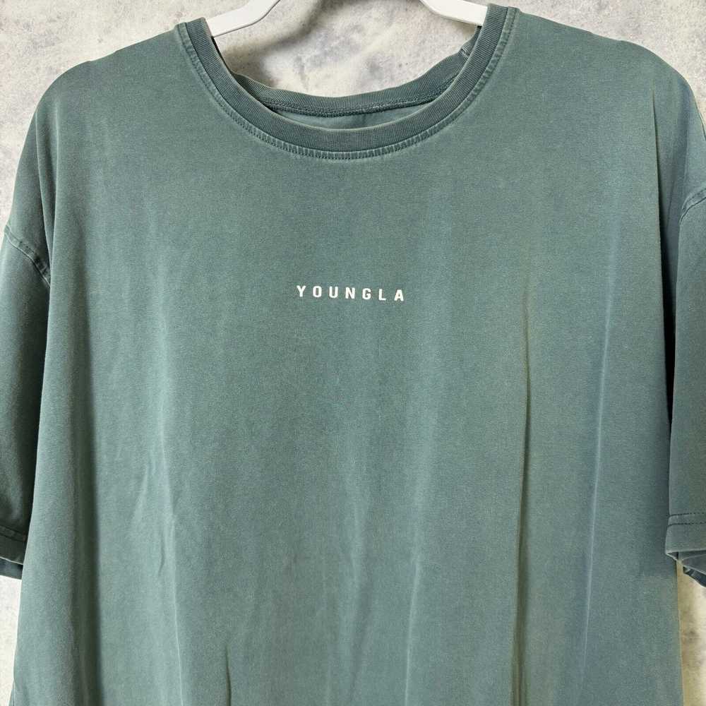 Streetwear Young LA T Shirt Mens XL Faded Green S… - image 1