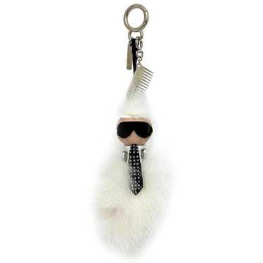 FENDI Karl Lagerfeld Charm White Black Silver Key… - image 1