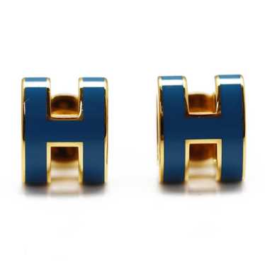 HERMES Lacquer Metal/GP Mini Pop Ash Earrings H60… - image 1