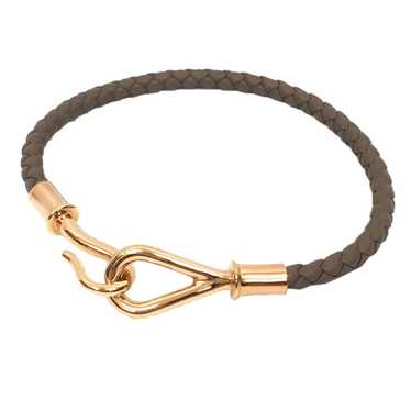 HERMES Leather Bracelet  Jumbo Palladium Plated E… - image 1