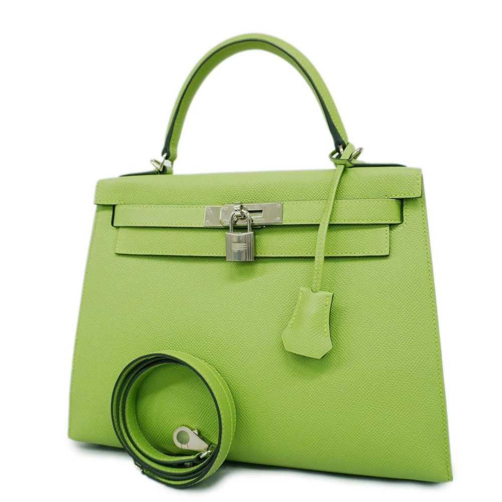 HERMES Handbag Kelly 28 Y Engraved Vaux Epson Ver… - image 1