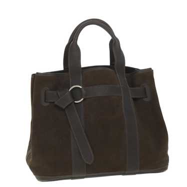 HERMES Petite Ceinture MM Tote Bag Canvas Brown A… - image 1