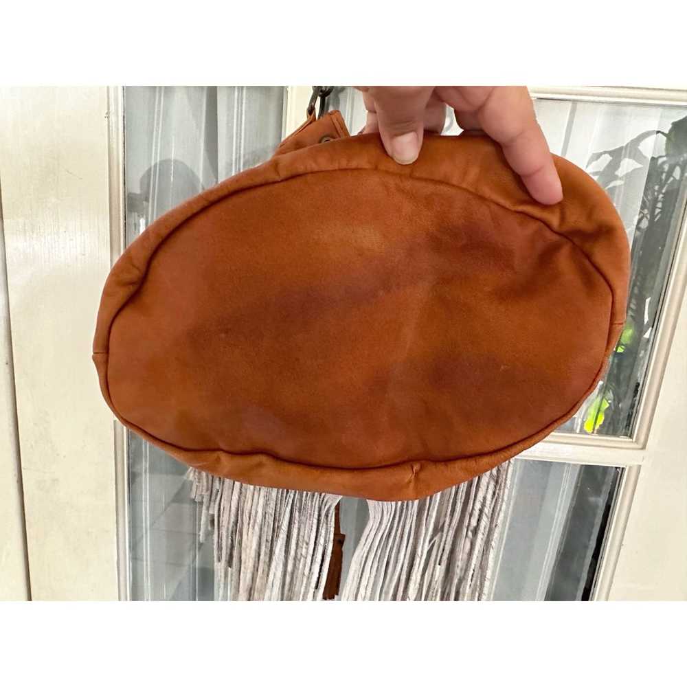 HLV Hyde Fringe Tan Leather Bucket Bag - image 4