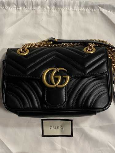 Gucci Gucci Shoulder Bag Black GG Marmont Chevron 