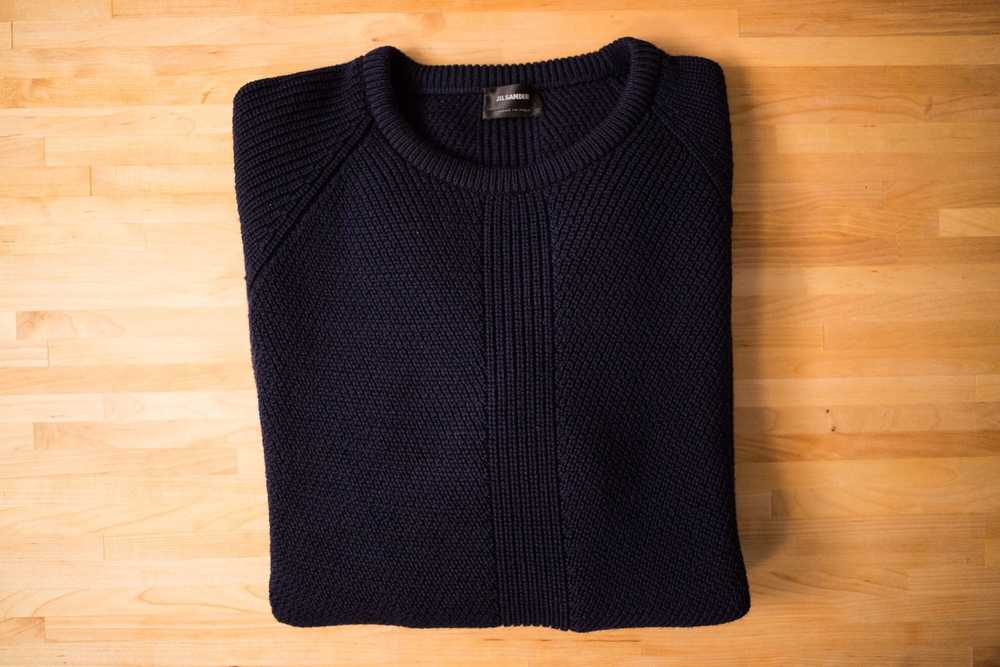 Jil Sander Navy Wool Sweater - image 1