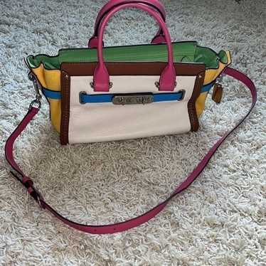 Coach 37693 Swagger 21 Carryall Rainbow Colorblock