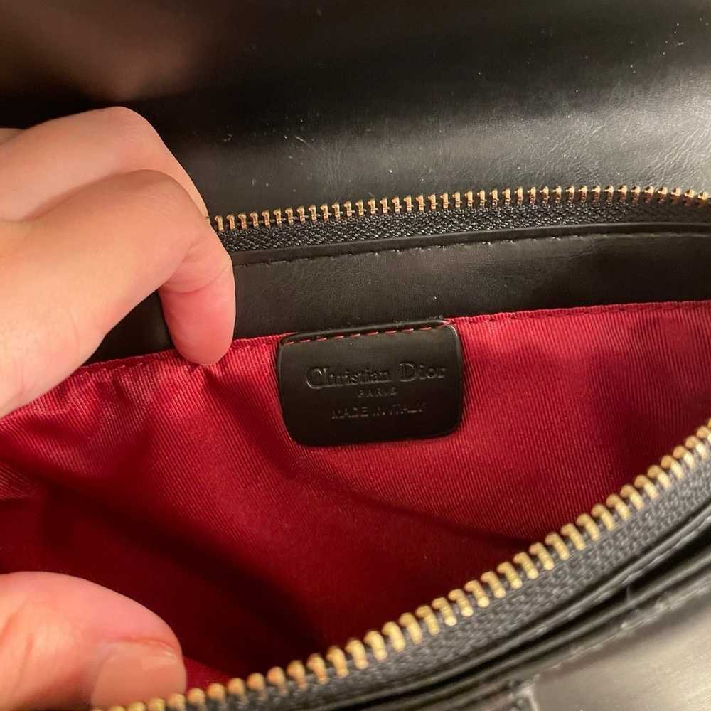 Christian Dior Black Saddle Handbag Leather Shoul… - image 3