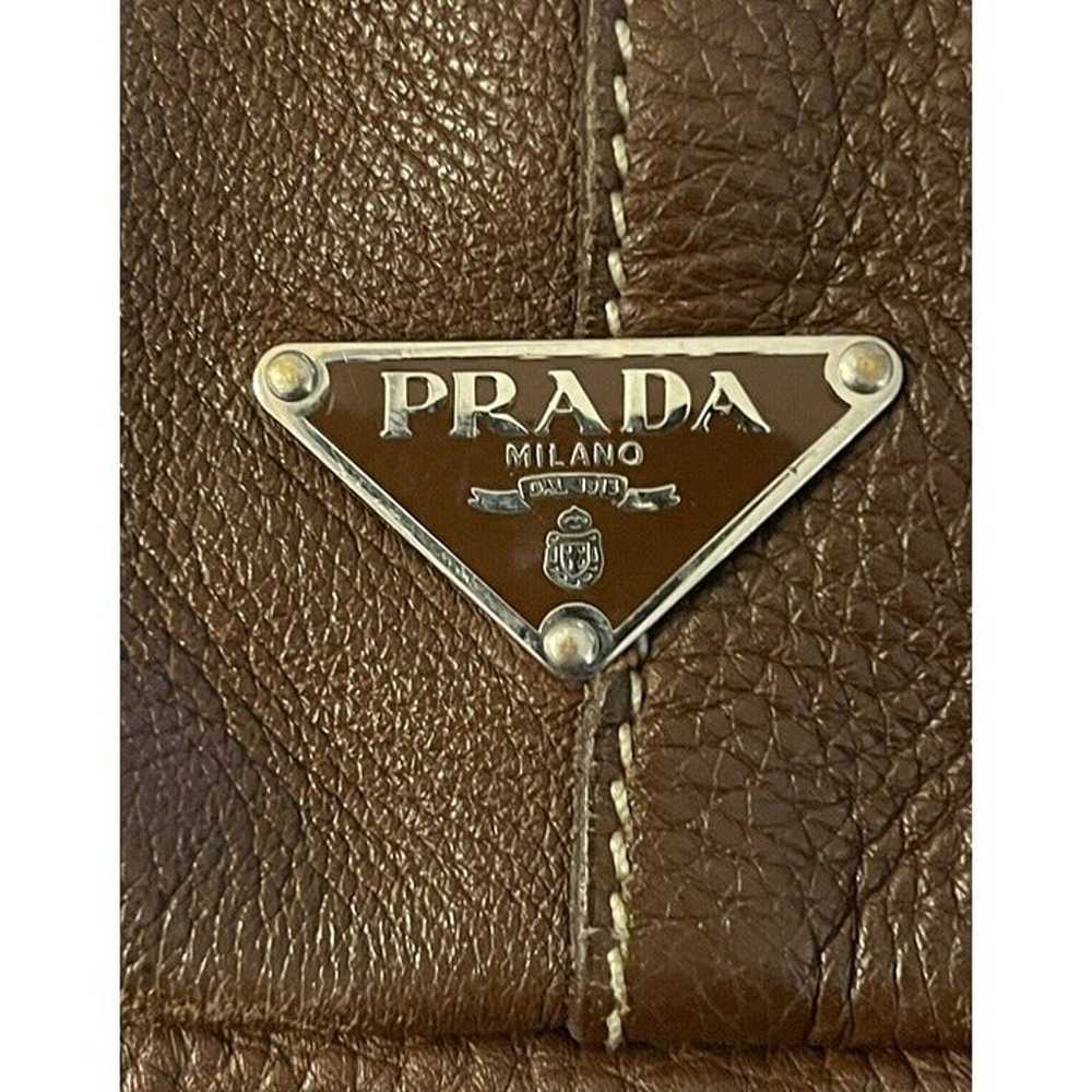 Prada Medium Brown Leather Vitello Daino Shoulder… - image 2