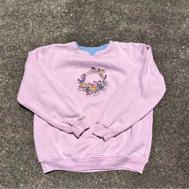 Vintage Pink Grandma Sweater Size Small Fall Crew… - image 1