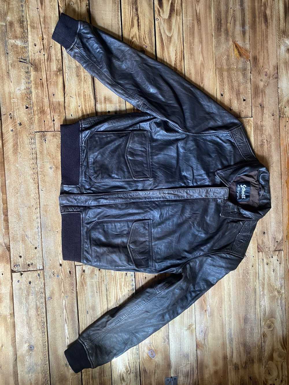 Schott Schott NYC Leather Bomber Jacket - image 1