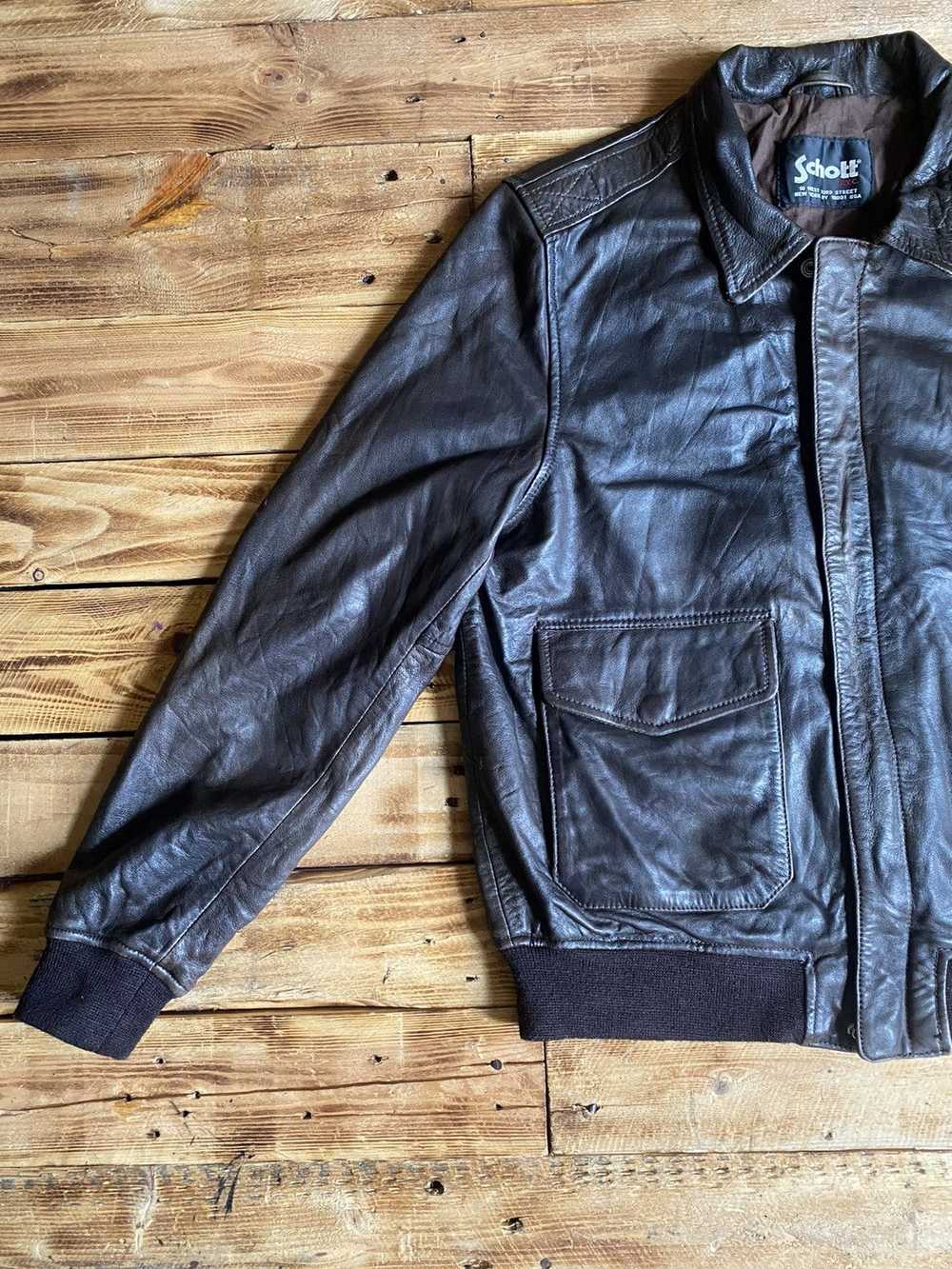 Schott Schott NYC Leather Bomber Jacket - image 2