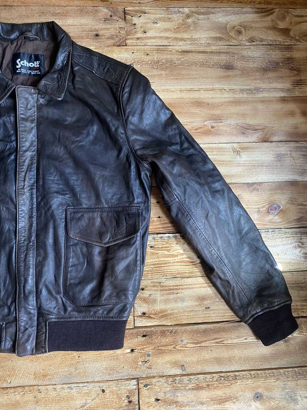 Schott Schott NYC Leather Bomber Jacket - image 3