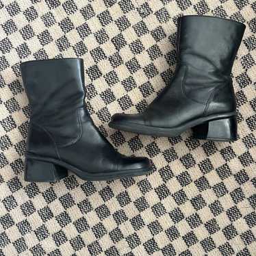 Rare vintage square toe leather boots