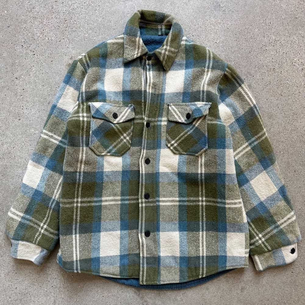 Flannel × Vintage Vintage 60s Heavyweight Flannel… - image 1