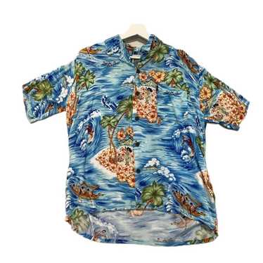 Vintage Hawaiian ocean button down shirt - image 1