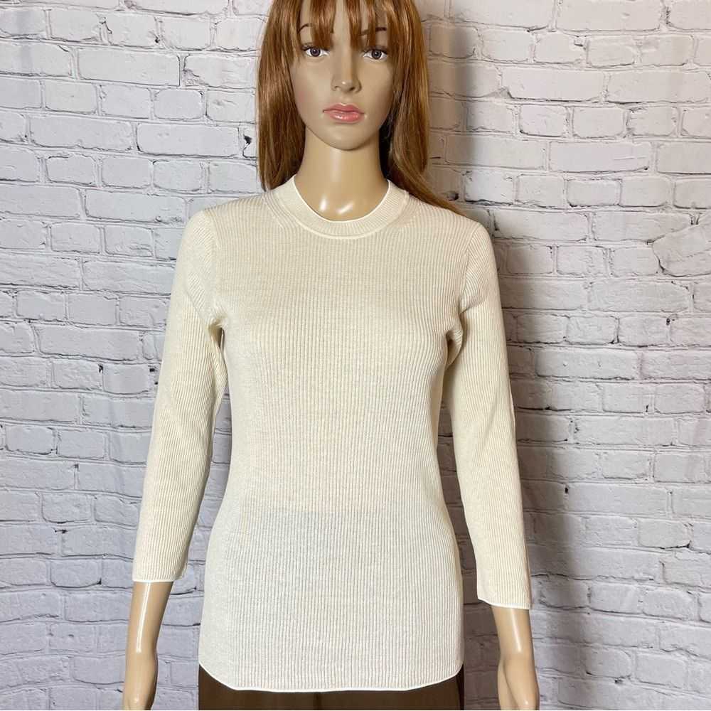 Vince Vince Marled Elbow Sleeve Crew Cream Top Si… - image 2