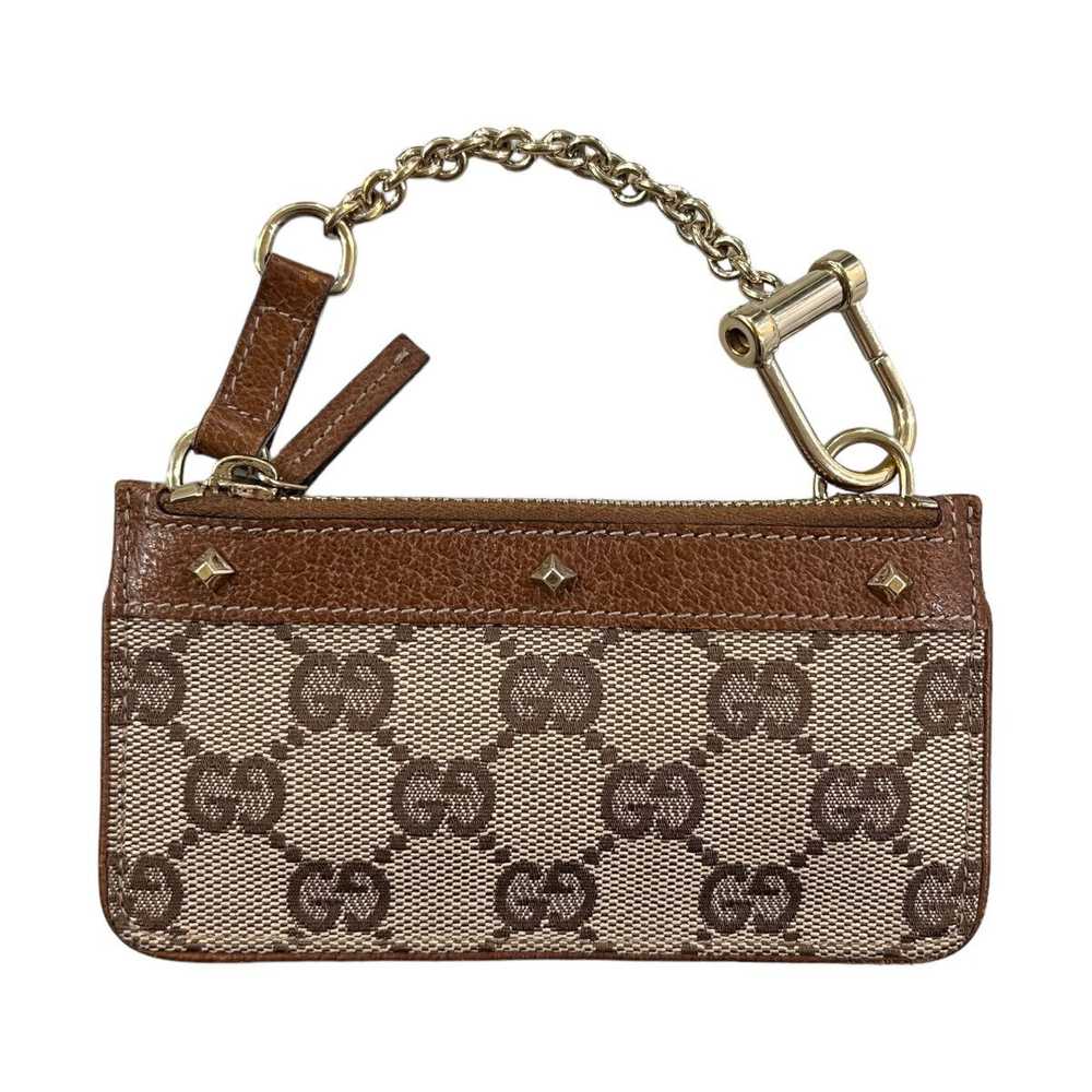 Gucci Gucci Studded Monogram Key Pouch Wallet - image 1