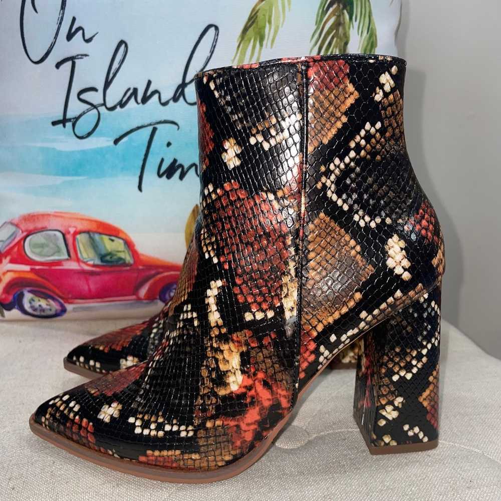 Steven Madden Rayni Snakeskin Multi Color Ankle B… - image 4