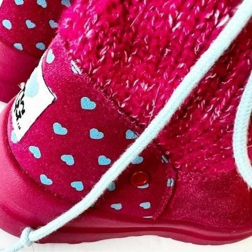 UGG I Love Ugg Hot Pink Sweater Boots Blue Hearts… - image 10