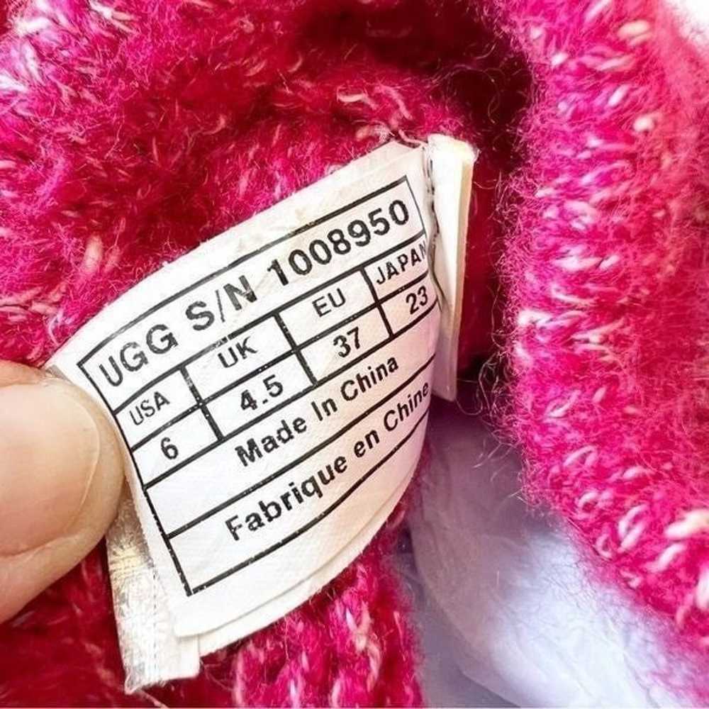 UGG I Love Ugg Hot Pink Sweater Boots Blue Hearts… - image 4