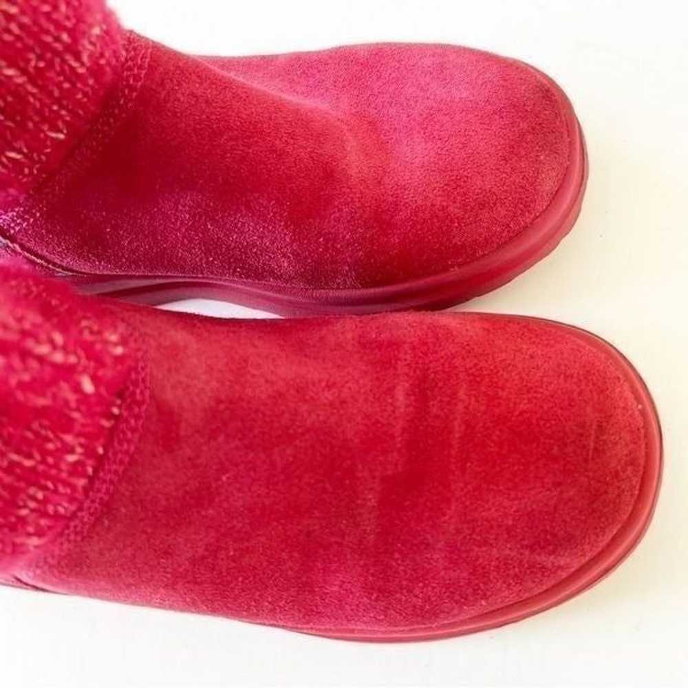 UGG I Love Ugg Hot Pink Sweater Boots Blue Hearts… - image 5